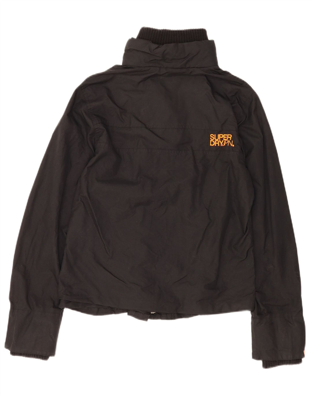 Superdry Grafisk regnjakke til kvinder UK 16 Stor sort nylon