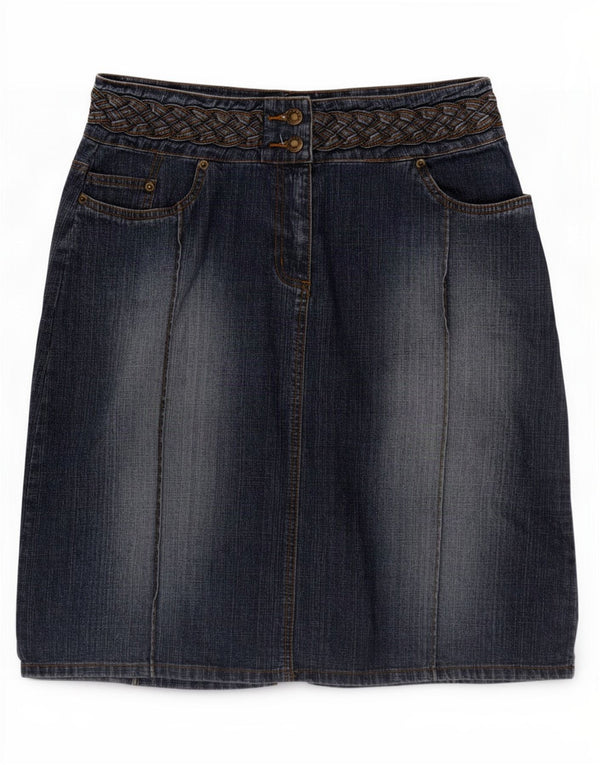 Bay Dame Denim Nederdel UK 14 Large W32 Blue Cotton