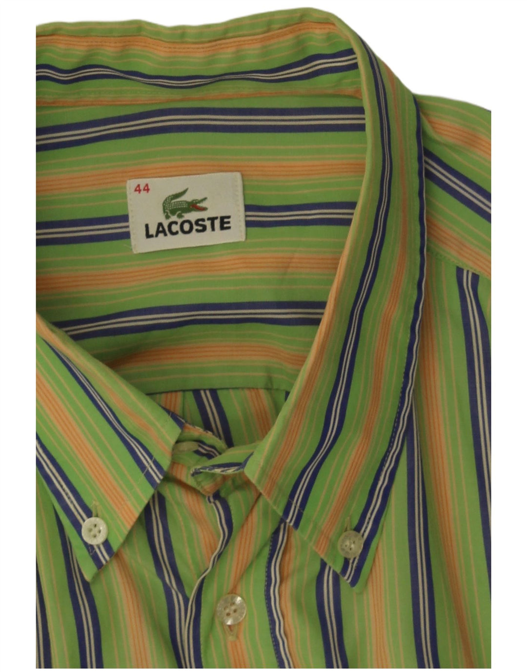 Lacoste Herreskjorte str. 44 XL Grøn Stribet