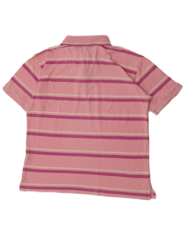 INVICTA Mens Polo Shirt IT 52 Large Pink Striped Cotton