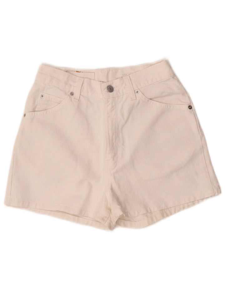 LEVI'S Womens High Waist Slim Fit Denim Shorts US 9 Medium W28 White