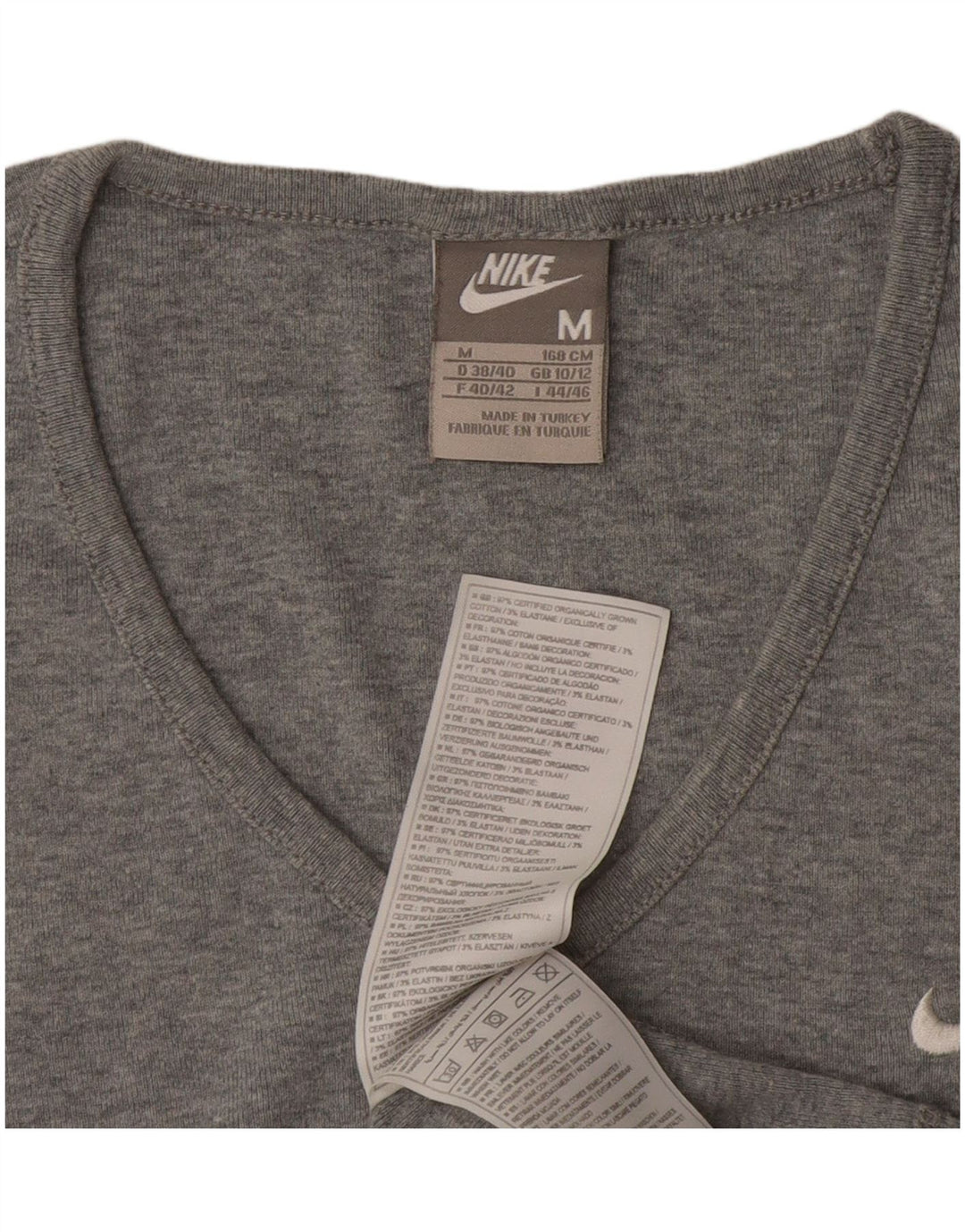Nike T-shirt top til kvinder DK 10/12 Medium Grey Flecked Bomuld