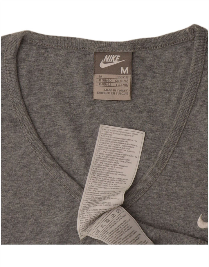 Nike T-shirt top til kvinder DK 10/12 Medium Grey Flecked Bomuld