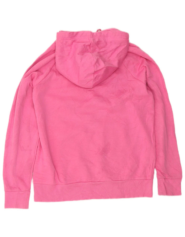 Under Armour Womens Graphic Oversized Hoodie Jumper UK 10 Small Pink Cotton