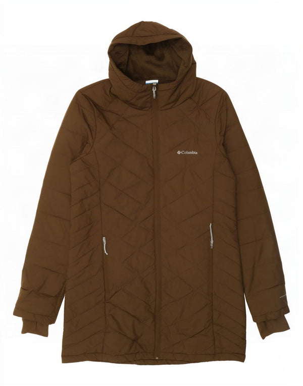 Columbia Womens Omni-Heat Quiltet Parkajakke med hætte UK 14 Medium Khaki