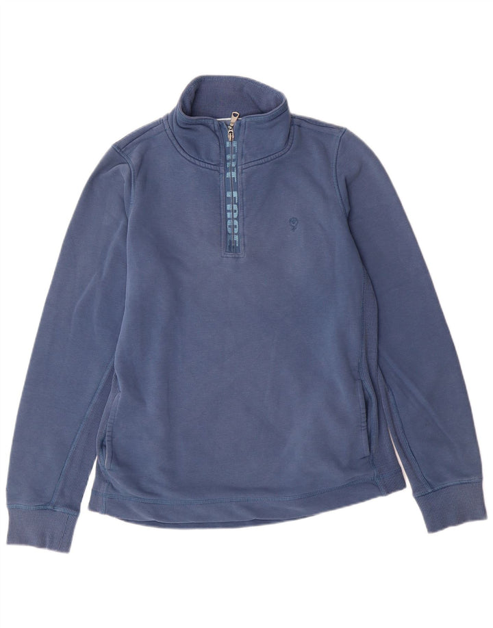 FAT FACE Sweatshirt med lynlås til kvinder UK 12 Medium Blue Bomuld