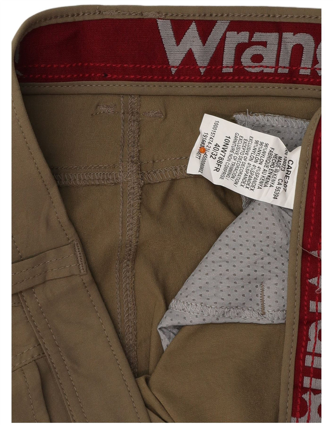 WRANGLER Straight Cargo Bukser til mænd W40 L32 Khaki Nylon