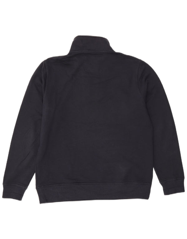 Besætningstøj Herre Zip Neck Sweatshirt Jumper XL Navy Blue Bomuld