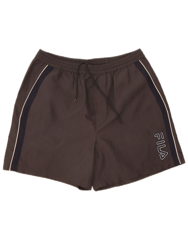 Fila Herre grafiske sportsshorts Large Grå Colourblock Polyester