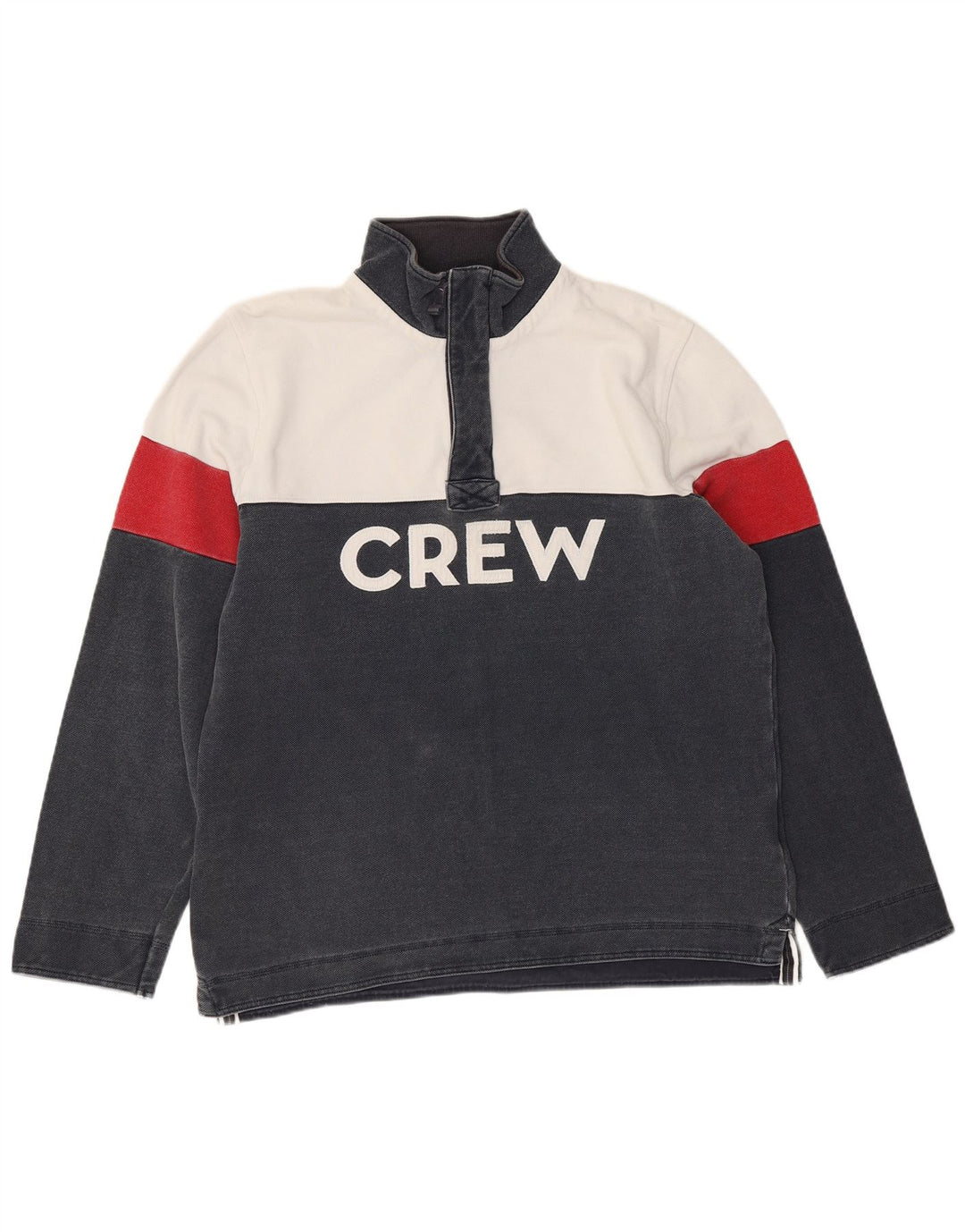 Crew Beklædning Herre grafisk sweatshirt Jumper Large Navy Blue Colourblock