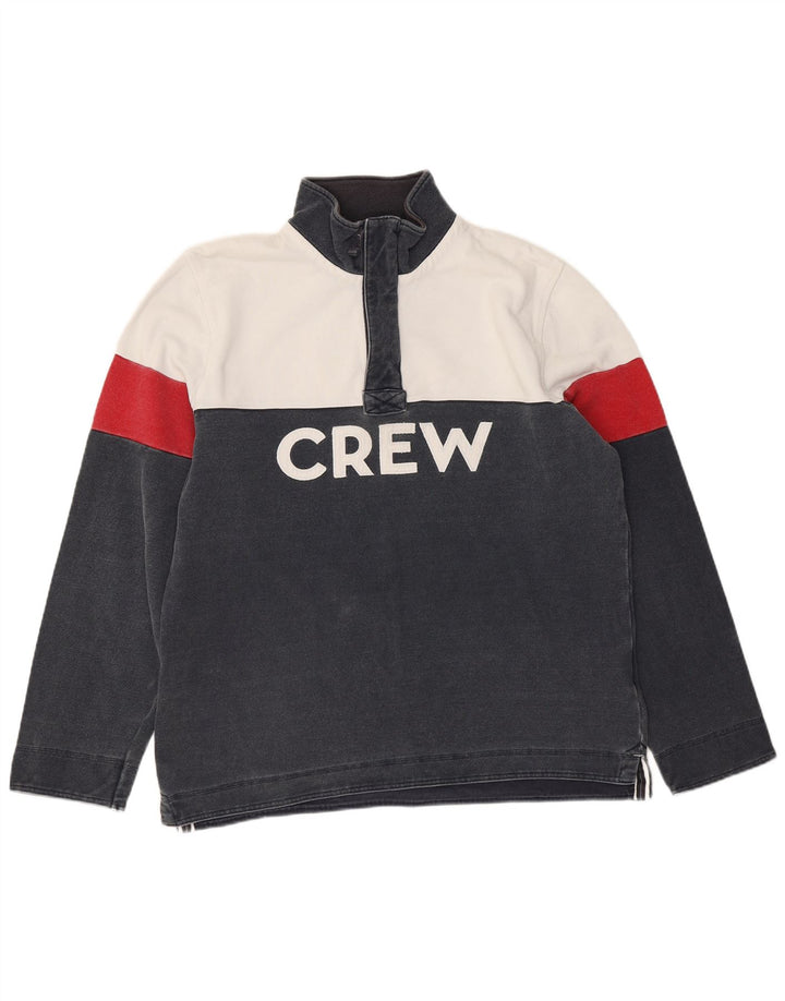 Crew Beklædning Herre grafisk sweatshirt Jumper Large Navy Blue Colourblock