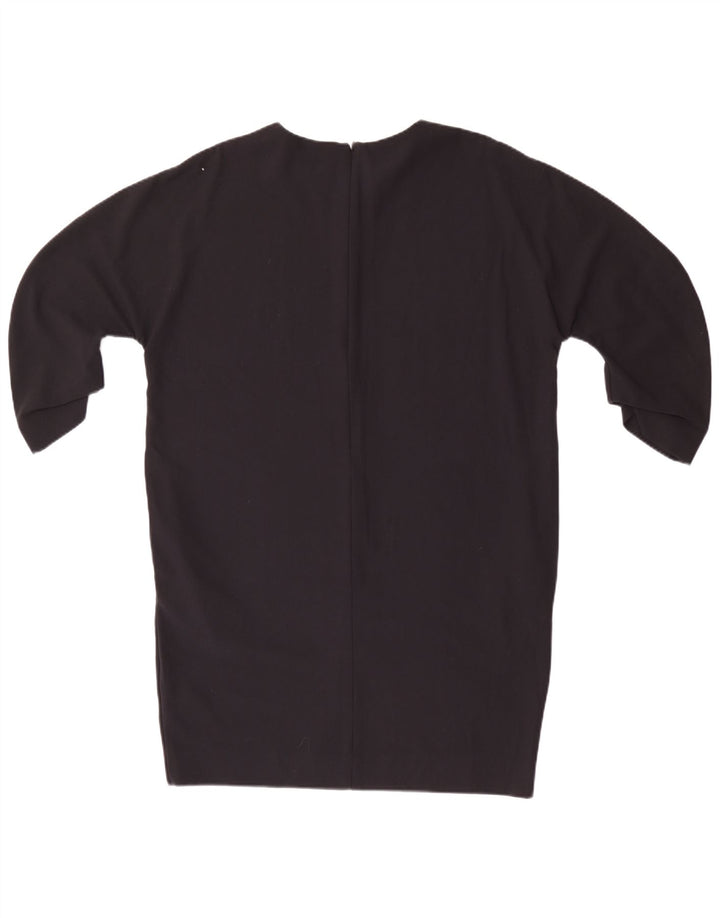 Cos Dame 3/4 ærmer Oversized Shift Kjole EU 40 Medium Sort Viscose