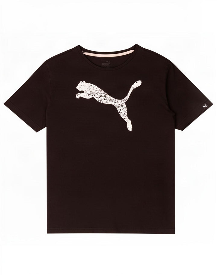 Puma Herre Grafisk T-Shirt Top Medium Sort Bomuld