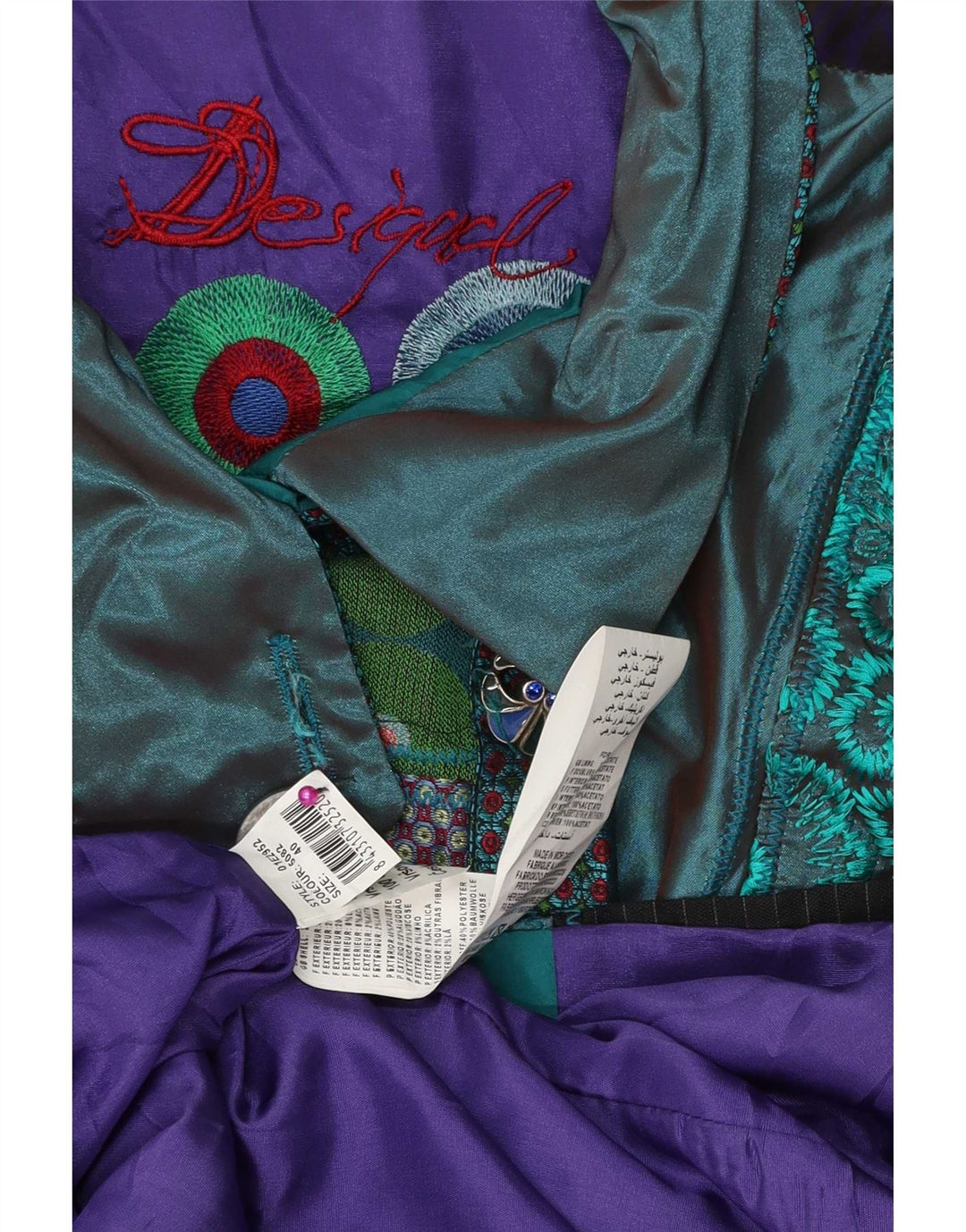 Desigual Kvinders Grafisk Overfrakke EU 40 Medium Flerfarvet Patchwork