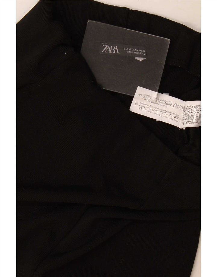 Zara Dame Leggings UK 12 Medium Sort Polyester