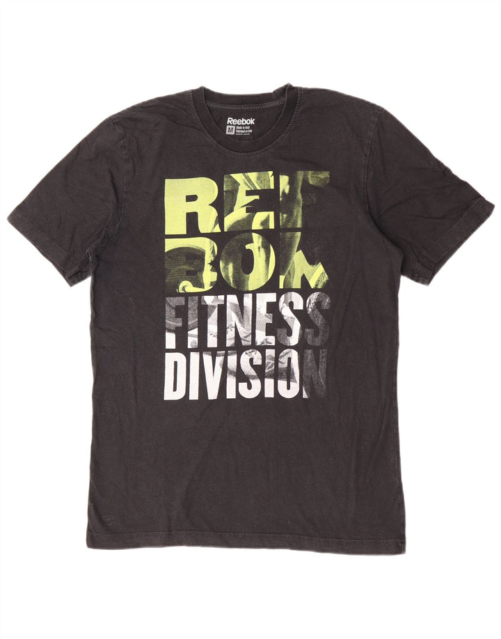 Reebok Herre grafisk T-shirt Top Medium Sort Bomuld