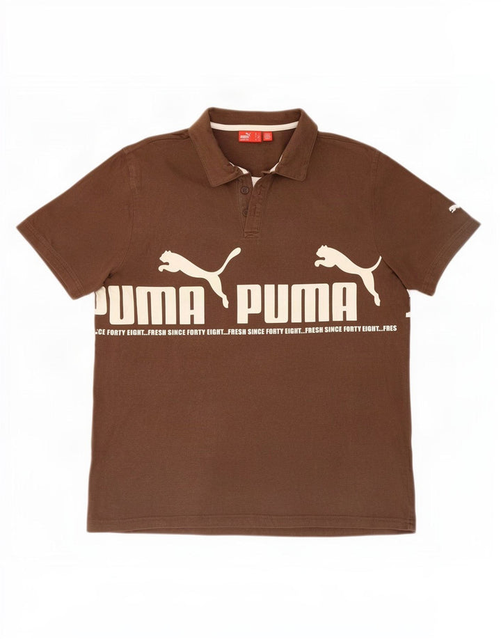 Puma Herre grafisk poloskjorte lille brun bomuld