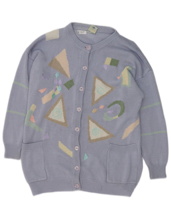 Yessica Womens Longline Cardigan Sweater Størrelse 48/50 XL Lilla Geometrisk