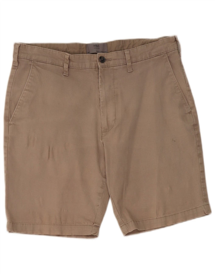 Marks & Spencer Chino Shorts til mænd W32 mellemgrå bomuld