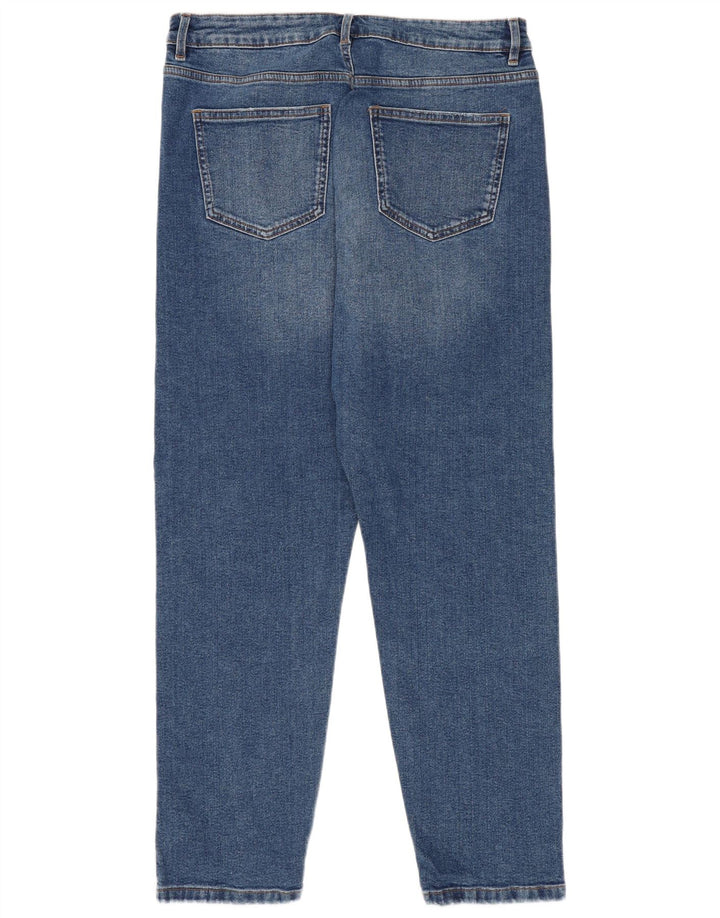 Marks & Spencer Womens Mom Regular Tapered Jeans UK 14 Medium W30 L28 Blue