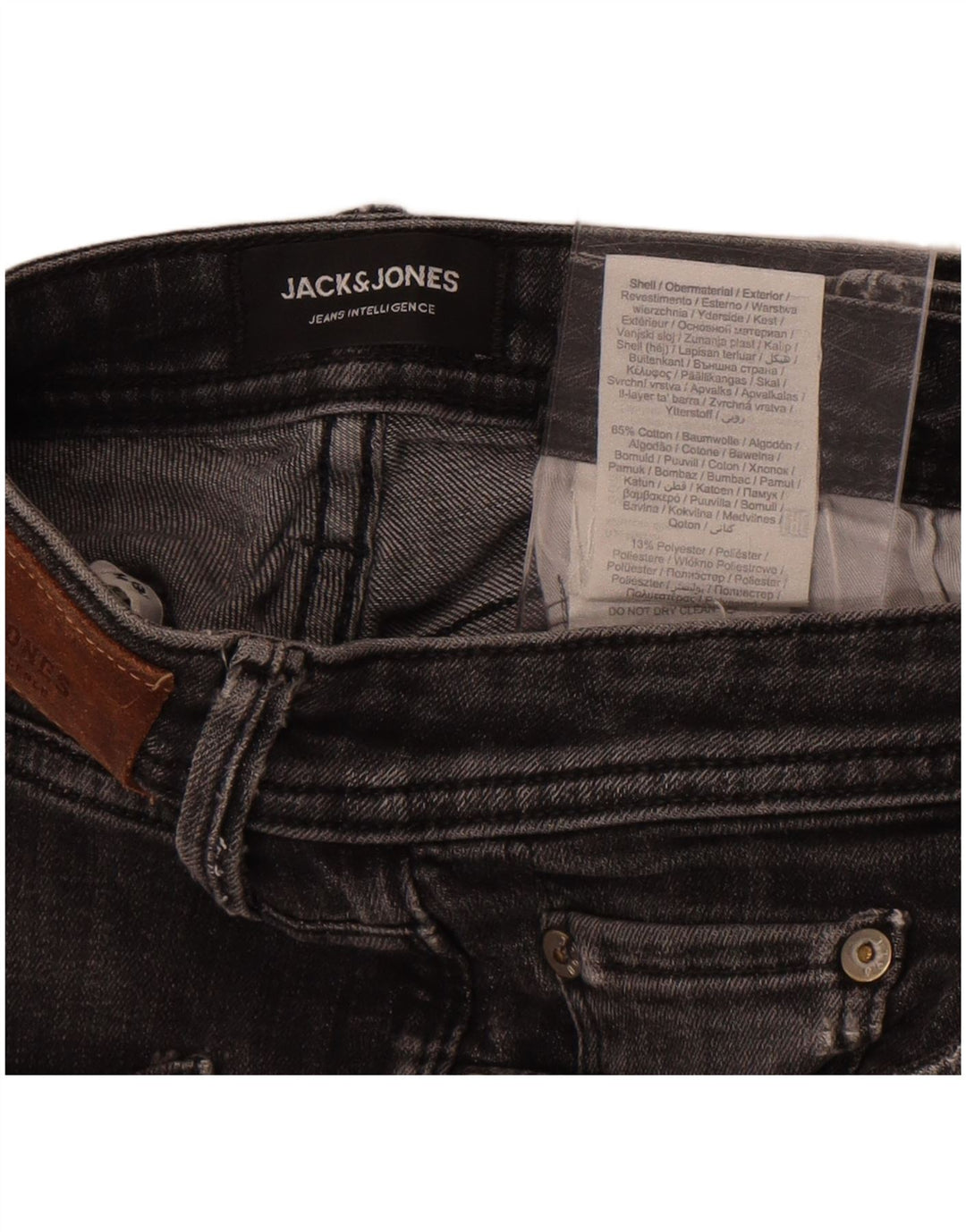 Jack & Jones Distressed denimshorts til mænd Små W30 grå bomuld