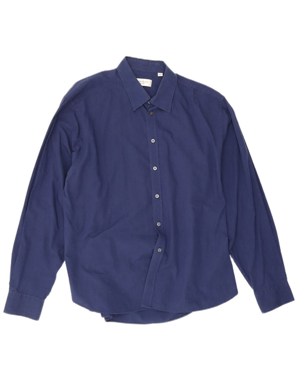 Yves Saint Laurent herreskjorte 2XL marineblå bomuld