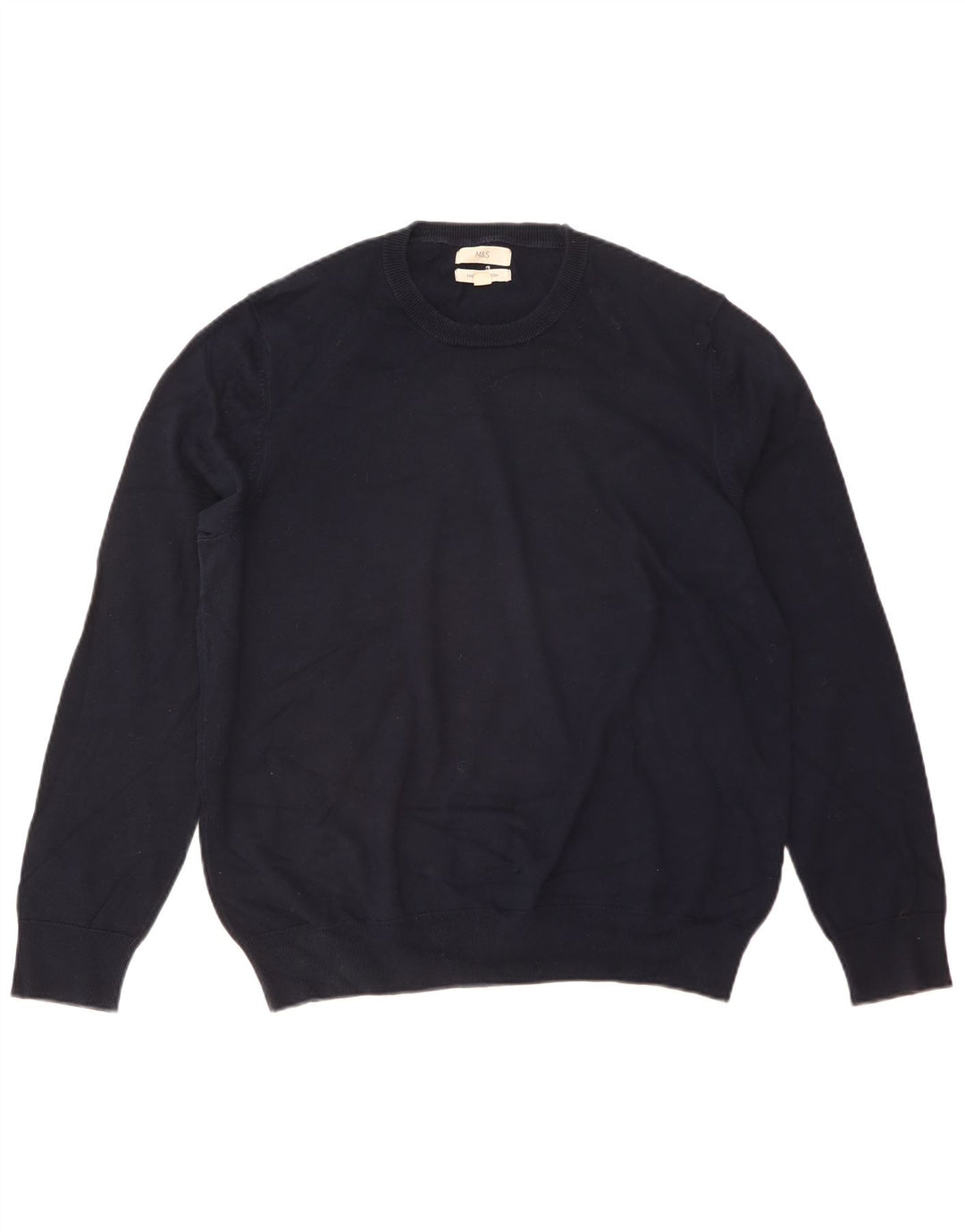 Marks & Spencer Herre sweater med rund hals XL marineblå bomuld
