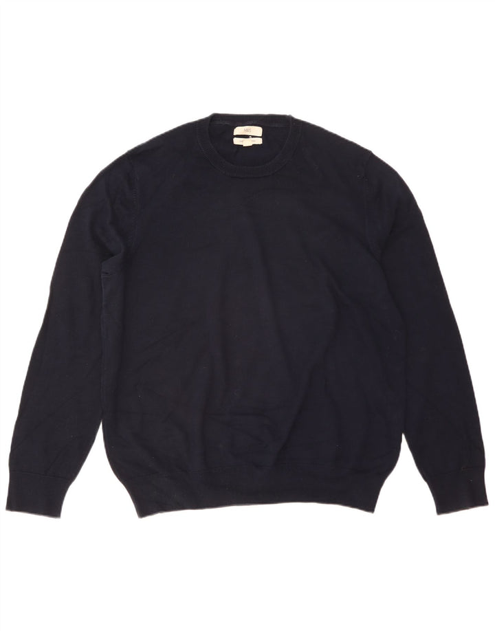 Marks & Spencer Herre sweater med rund hals XL marineblå bomuld