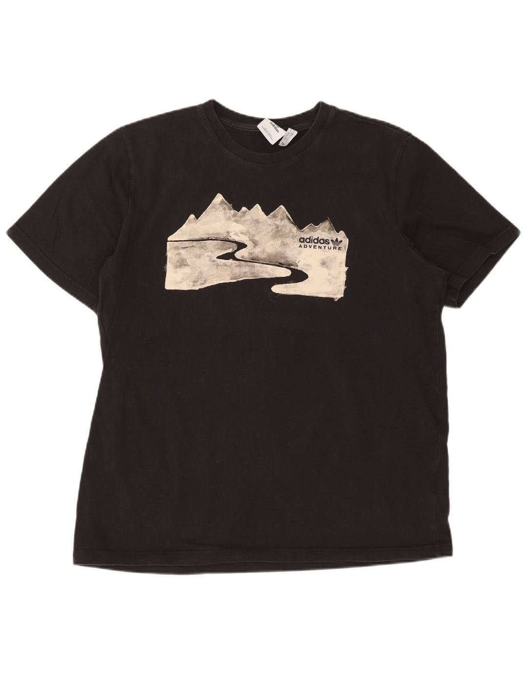 Adidas Grafisk T-shirt top til mænd, stor sort bomuld