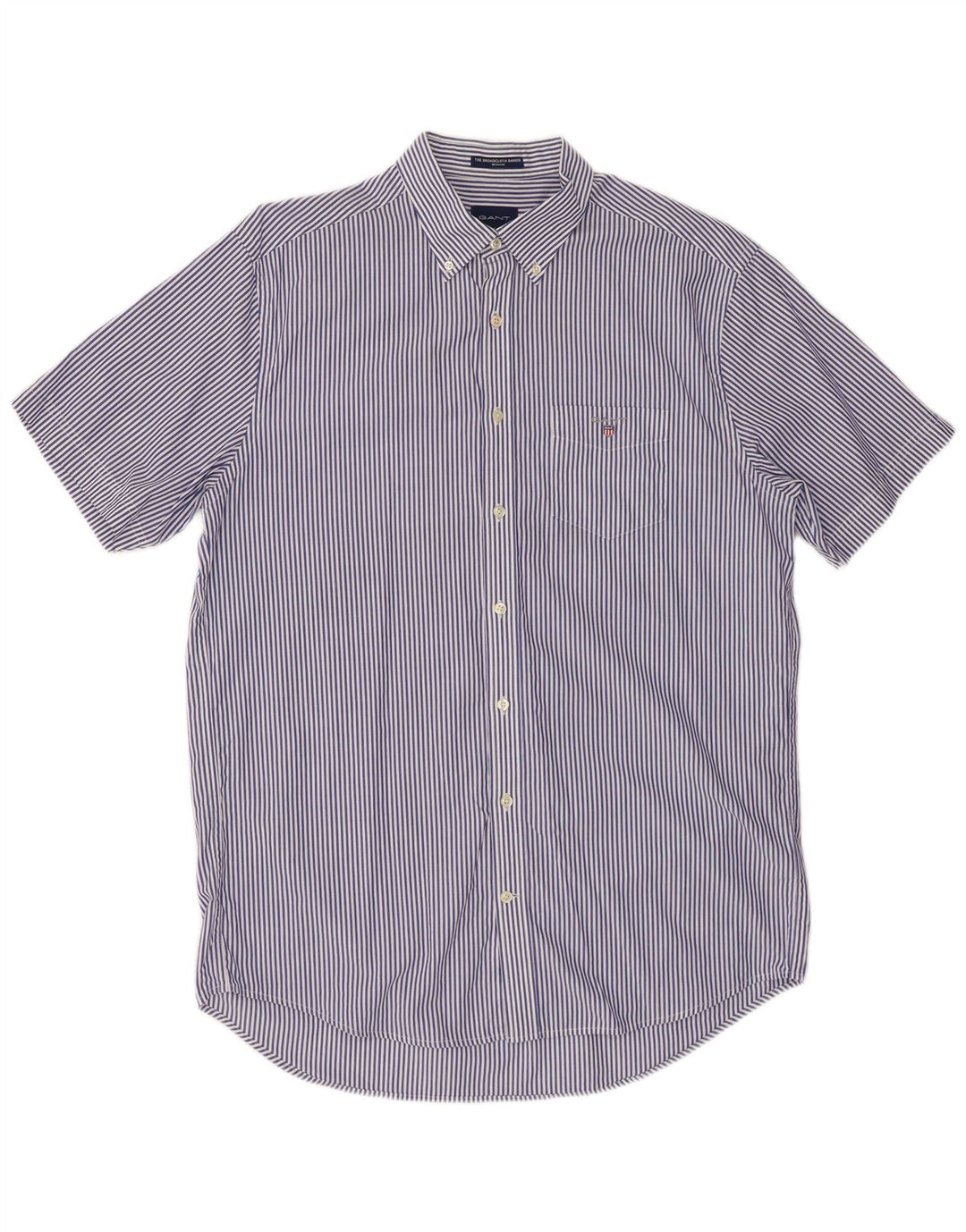 GANT Herre Regular Fit skjorte Størrelse 41/42 16 1/2 Large Navy Blue Nålestribe