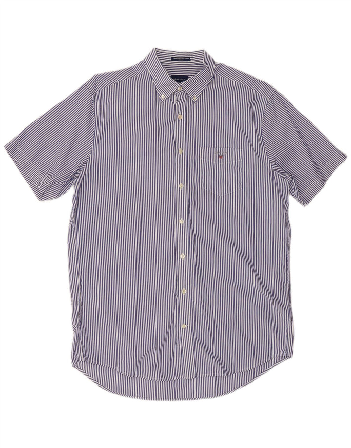 GANT Herre Regular Fit skjorte Størrelse 41/42 16 1/2 Large Navy Blue Nålestribe
