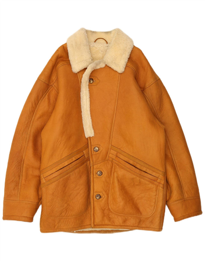 Vintage Herre Shearling Jacket IT 48 Medium Brun