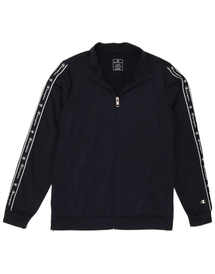 Champion Womens Graphic Full Tracksuit UK 16 Large Navy Blue Polyester