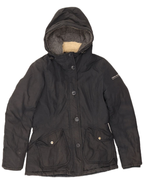 Woolrich Dame Hætte Vindjakke UK 10 Lille Sort