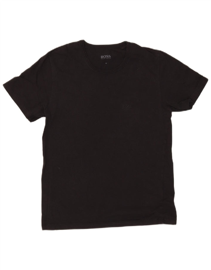 Hugo Boss Herre T-Shirt Top Medium Sort Bomuld