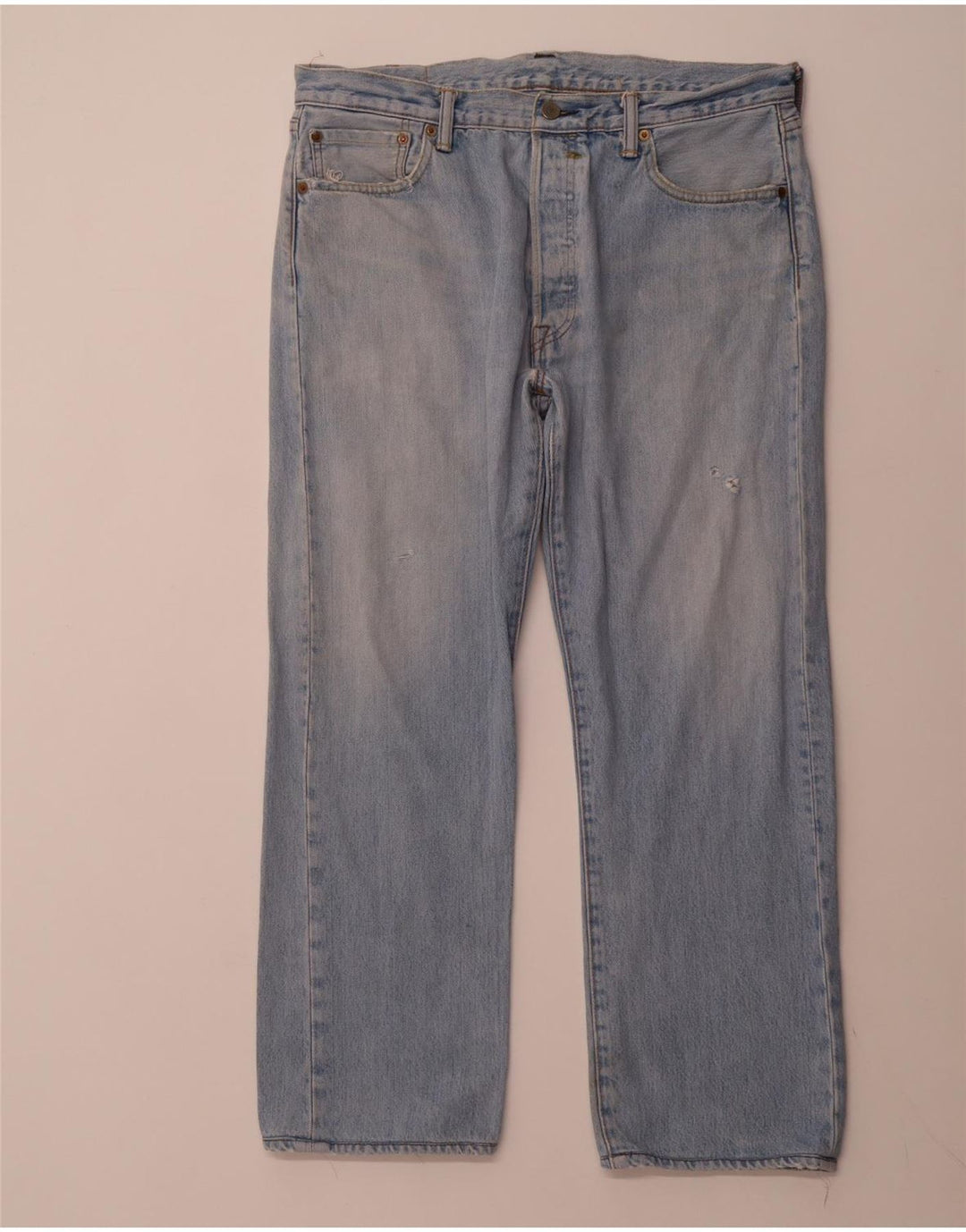 LEVI'S Herre 501 Straight Jeans W36 L27 Blå Bomuld