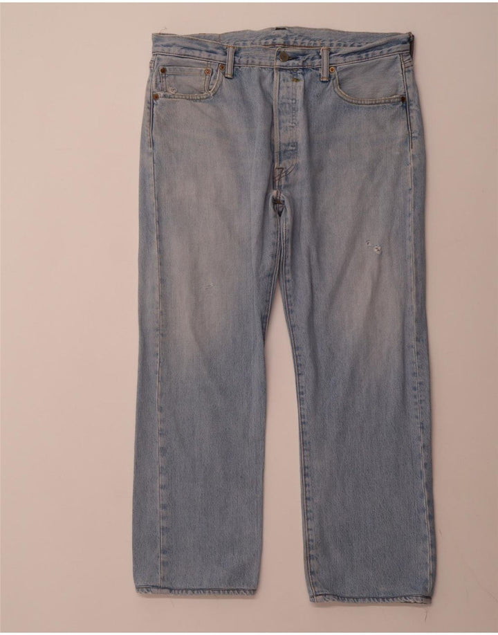 LEVI'S Herre 501 Straight Jeans W36 L27 Blå Bomuld
