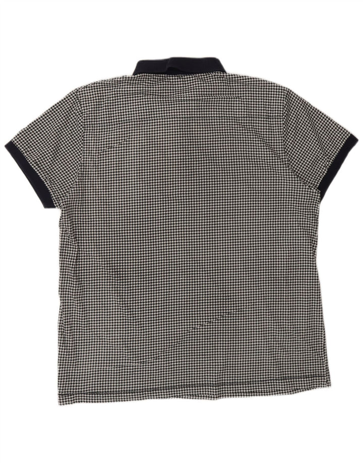 French Connection Polo Shirt til mænd 2XL Sort Houndstooth Bomuld