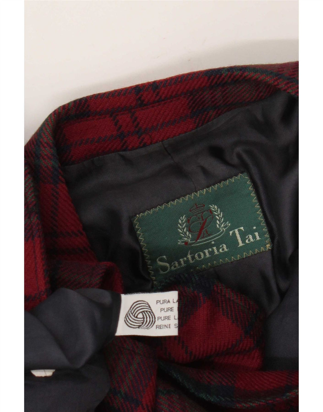 Vintage dame 2-knaps blazerjakke UK 16 Stor rødternet ny uld