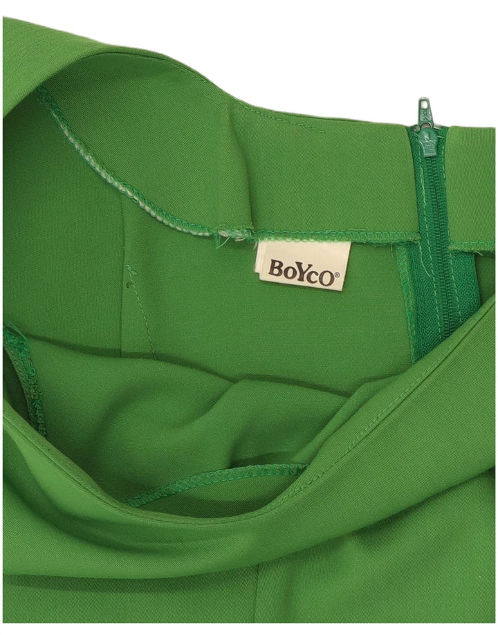 Vintage Kvinders Ærmeløs Skede Kjole UK 14 Medium Green Polyester