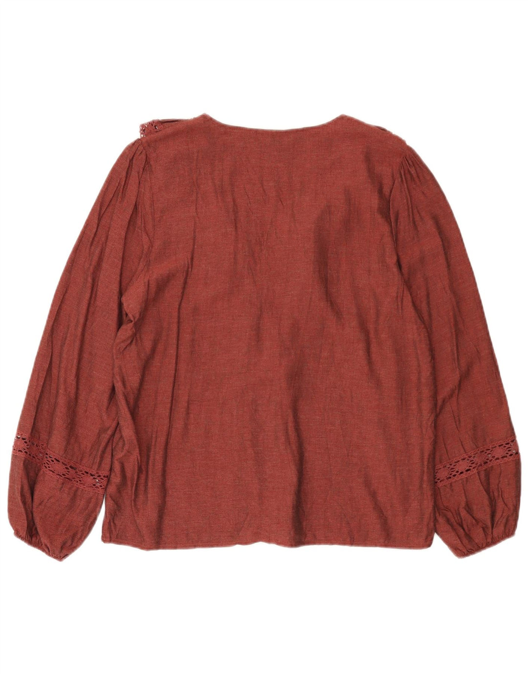 Zara Dame Flæse Front Oversized Bluse Top UK 10 Lille rød viskose