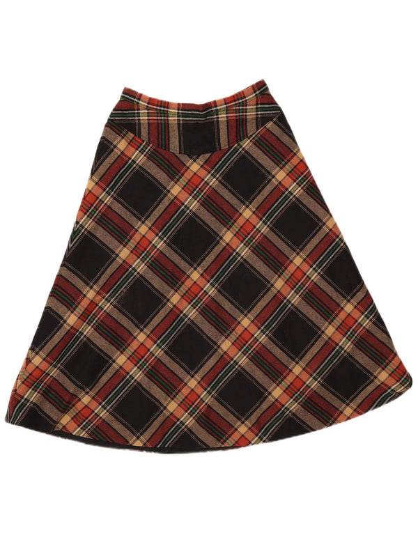 GERARD PASQUIER A-line nederdel til kvinder W24 XS sort ternet polyester