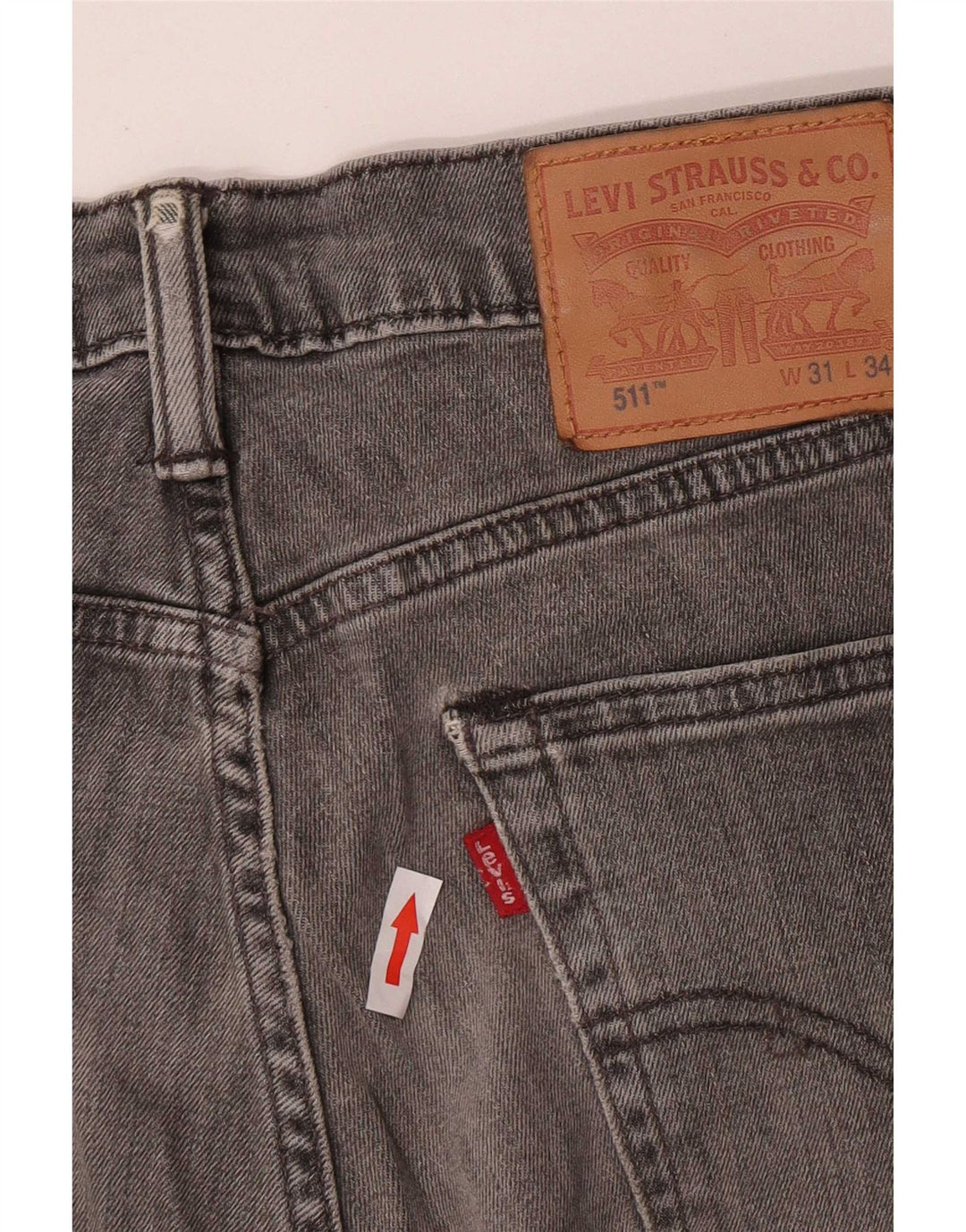 Levi's Herre 511 Slim Jeans W31 L34 Grå Bomuld