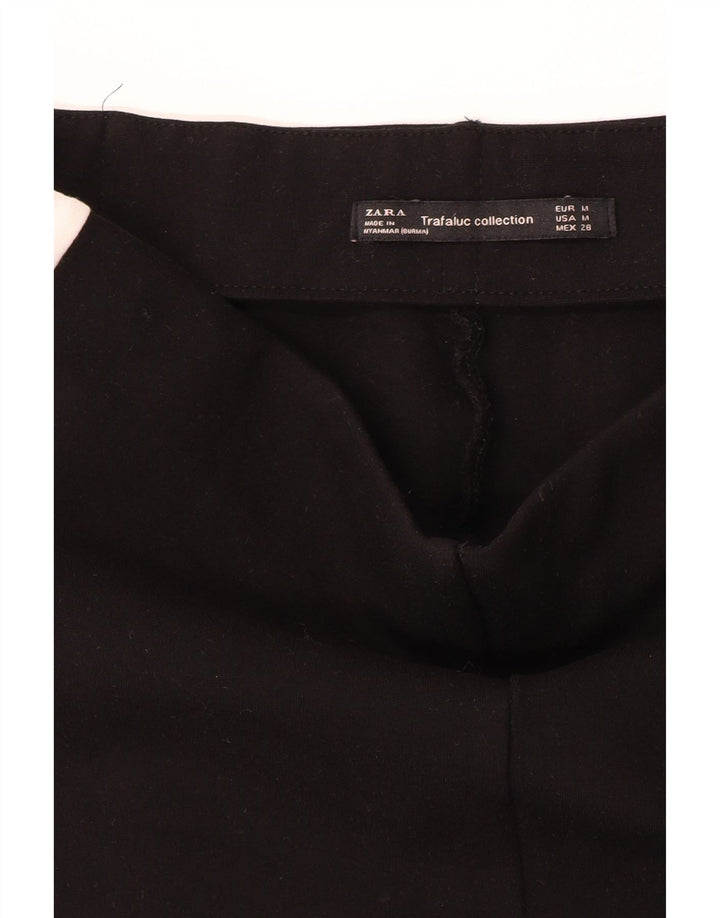 ZARA Womens Leggings UK 12 Medium Black Colourblock