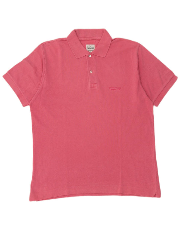 Benetton Herre Polo Shirt Lille Pink Bomuld