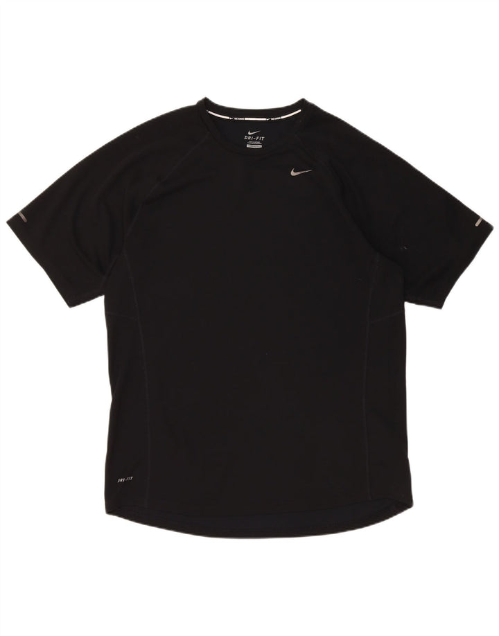 Nike Dri Fit T-shirt top til mænd, stor sort polyester