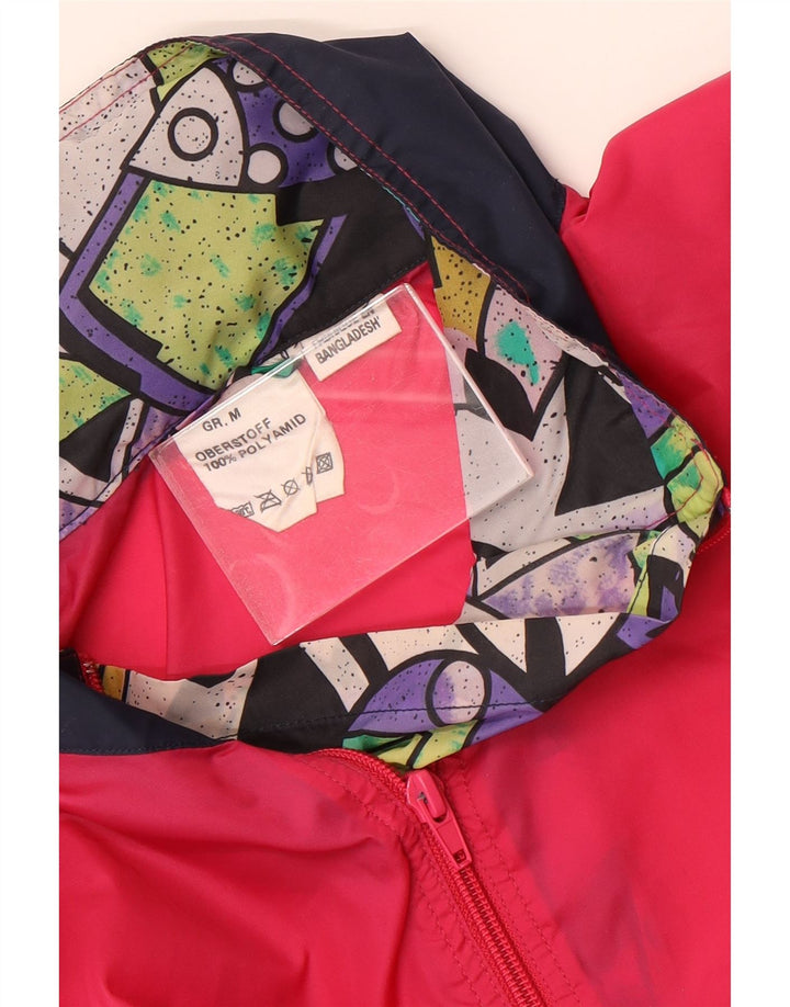VINTAGE Regnjakke med hætte til mænd UK 38 Medium Flerfarvet Geometrisk