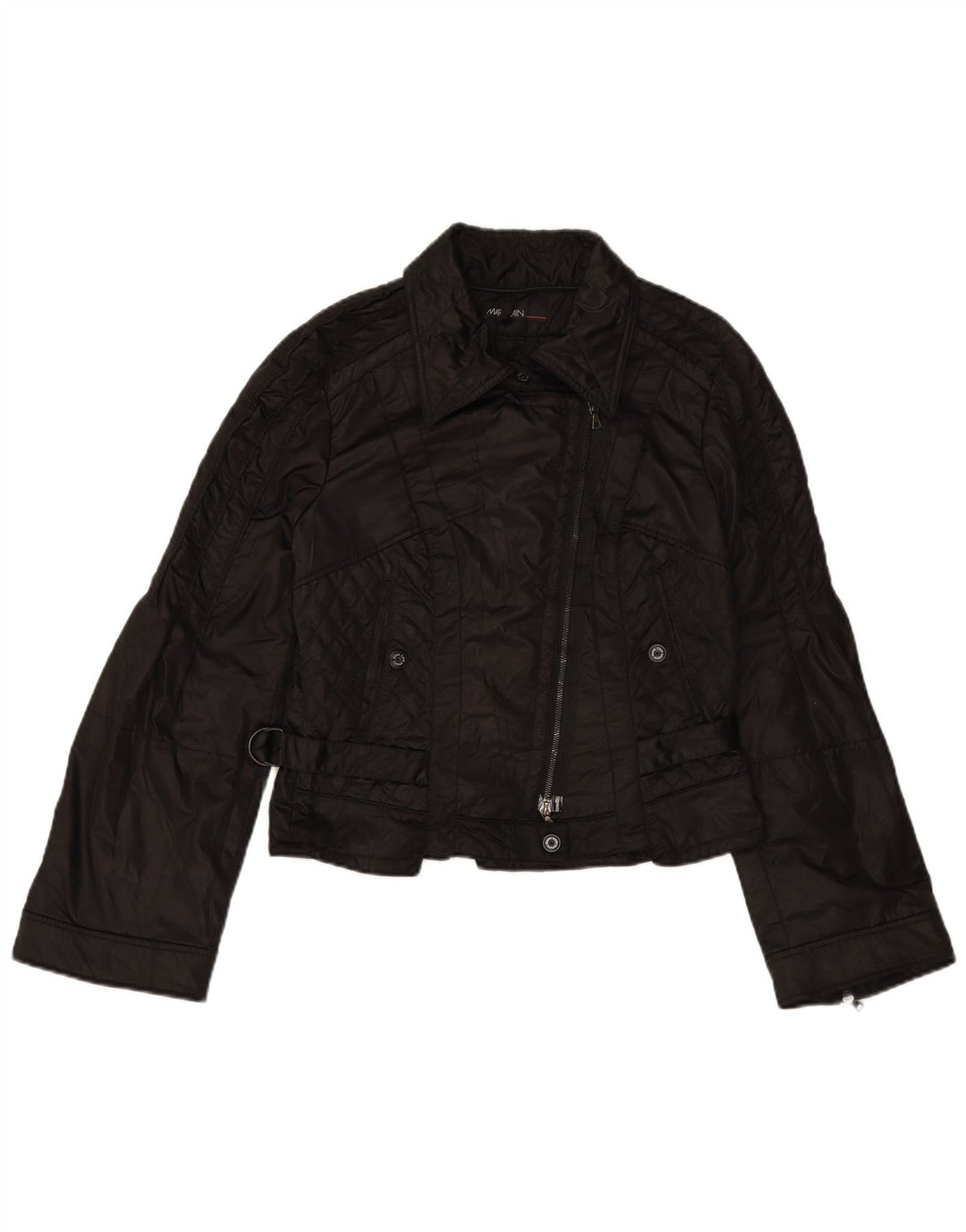 MARC CAIN Quiltet Biker-jakke til kvinder UK 12 Medium Sort