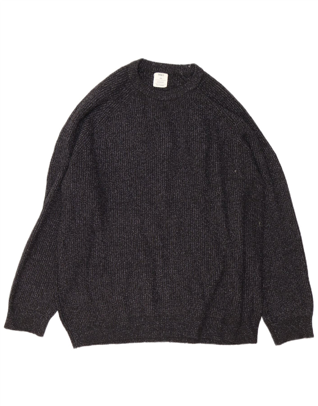 Marks & Spencer Herre sweater med rund hals 2XL sort Flecked Polyamid