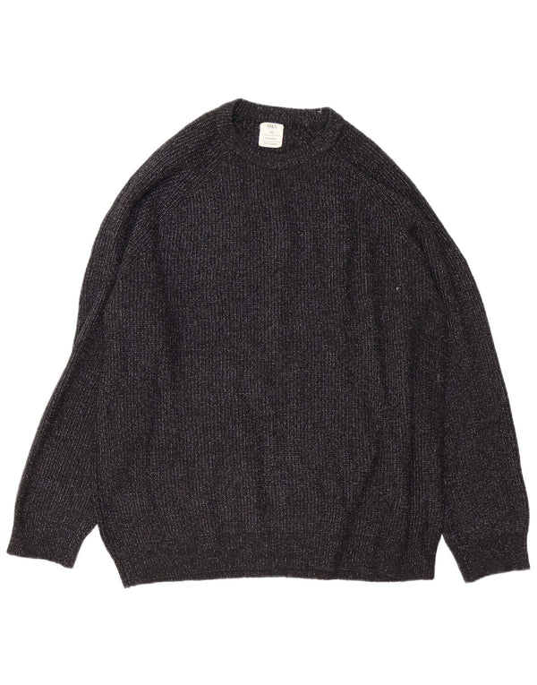 Marks & Spencer Herre sweater med rund hals 2XL sort Flecked Polyamid